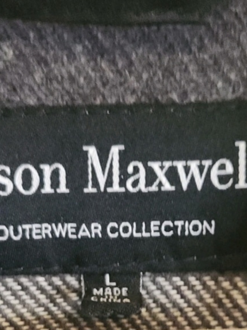J49 Jason Maxwell Outerwear Collection- tan gray & cream plaid jacket w fringe - Picture 8 of 9
